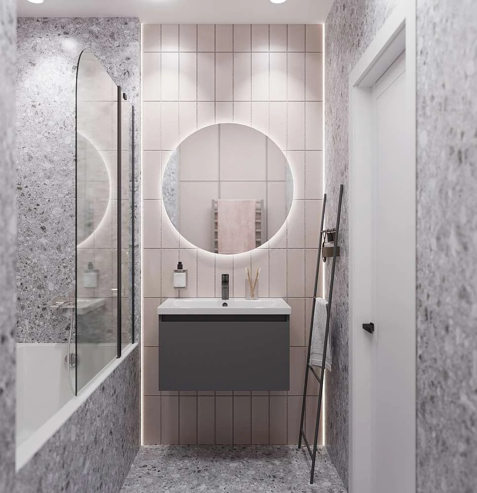 Тумба БЛОК МИНИ/Aris mini 70П (700х440х450) 1я антрацит/монолит дарк раковина