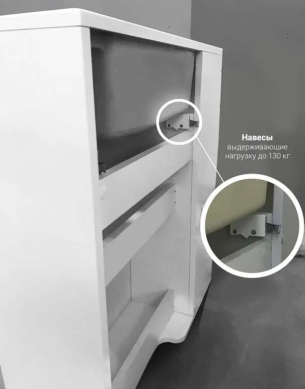 Тумба с раковиной Mira 60П 2д. Белый глянец