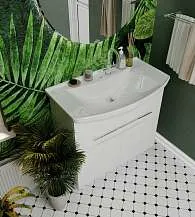 Тумба под раковину Lina New 85Н 1в.я 2д Белый глянец