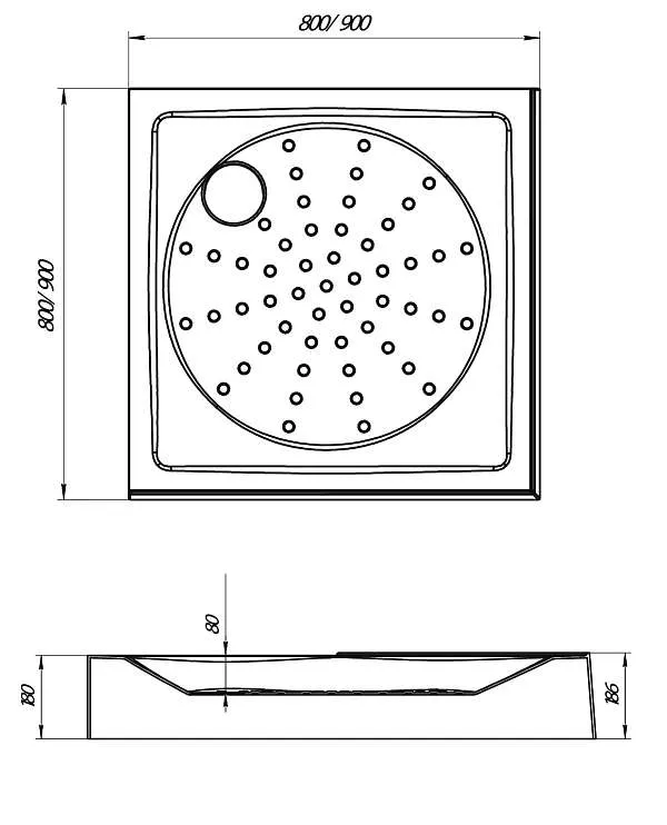 Поддон ФРЕЯ/FREYA 900х900 квадрат