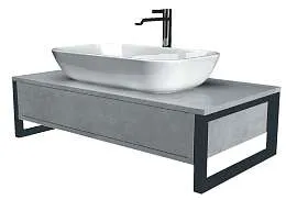 Тумба со столешницей GRUNGE LOFT 70П 1в.я Бетон светлый