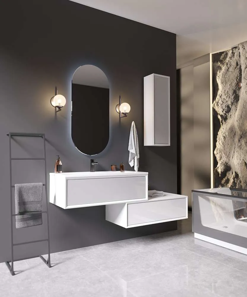 Тумба под раковину МИЛАККО/Milacco 100П (994х300х476) 1я белый (верх)