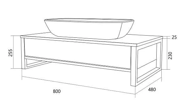Тумба со столешницей GRUNGE LOFT 80П 1в.я Дуб Вотан