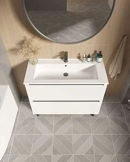 Тумба под раковину Coda 105Н (1056х887х471) 2я перламутр белый