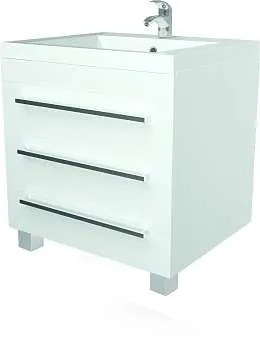 Тумба под раковину Соната 58Н 3в.я. белый глянец