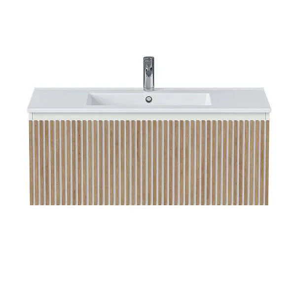 Тумба под раковину Row 100П (1000х400х450) 1я белый/дуб