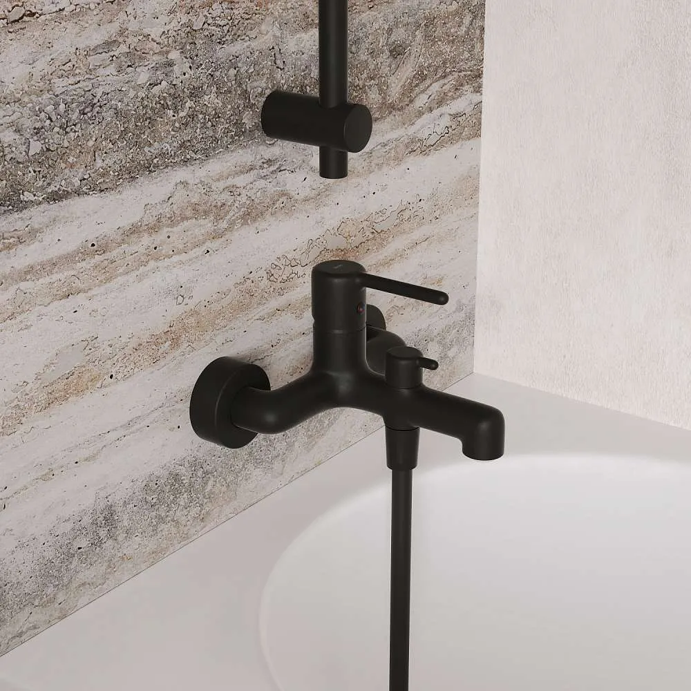 Смеситель IDDIS Эйгер для ванны черный матовый AIGBL00i02WA