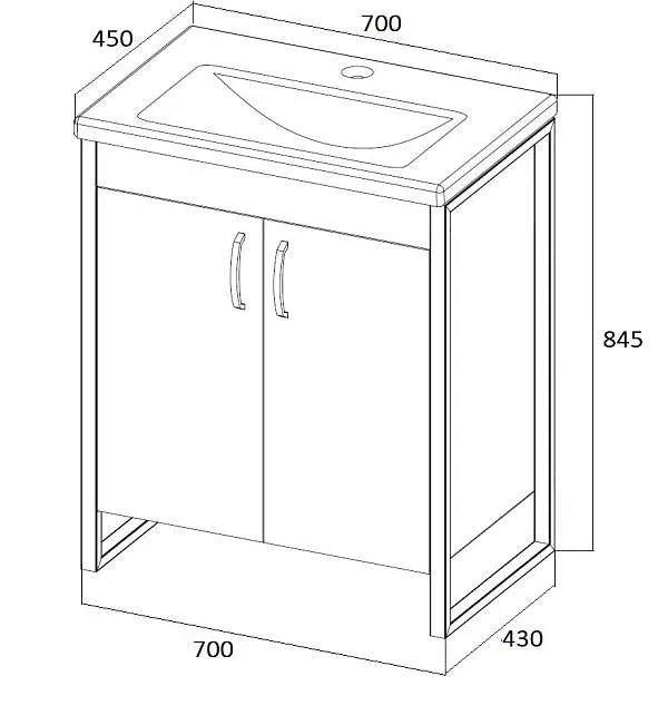 Тумба под раковину Grunge Loft 70Н 2д Дуб Вотан