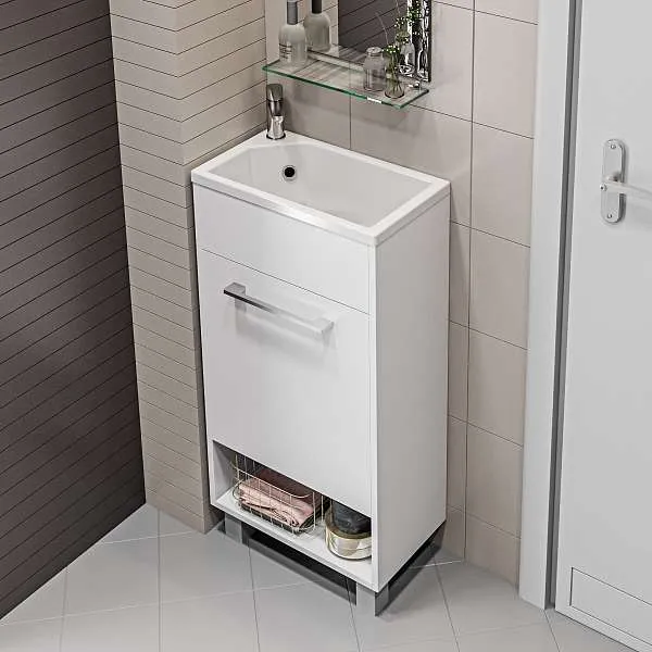 Тумба с раковиной Lira 40Н 1д. Белый глянец L