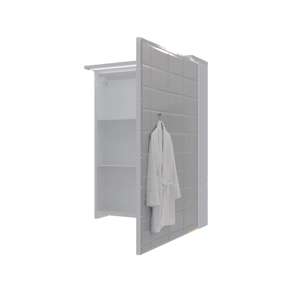 Зеркало-шкаф Соната 60 1д с подсветкой, Белый глянец