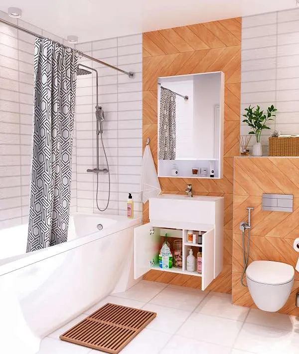 Тумба с раковиной Mira 60П 2д. Белый глянец