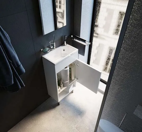 Тумба с раковиной Lira 40Н 1д. Белый глянец L