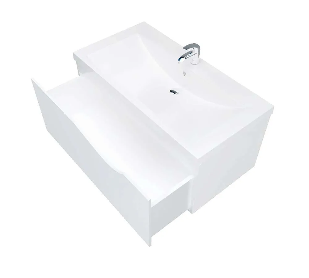 Тумба под раковину Этюд 75П 1в.я. белый глянец