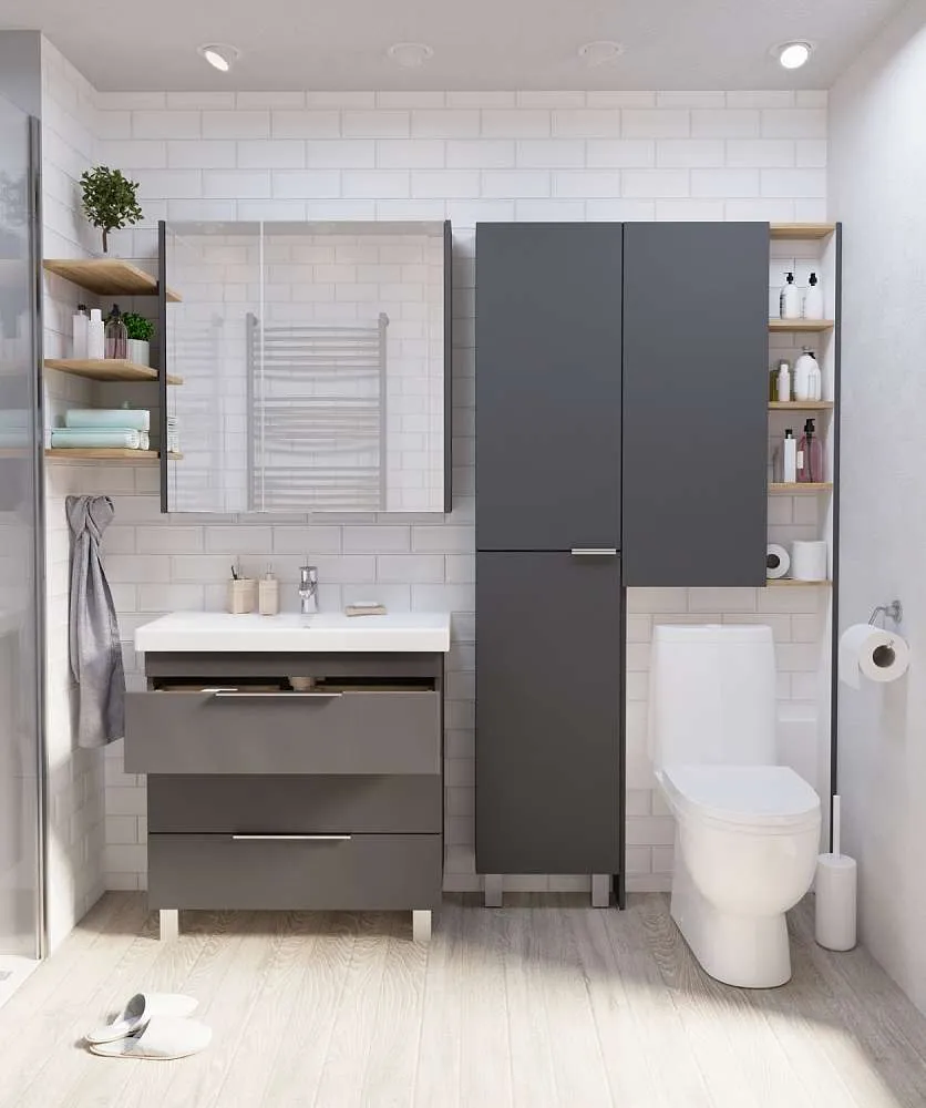 Тумба под раковину ГАУЛА/Gaula 60Н 3я черный