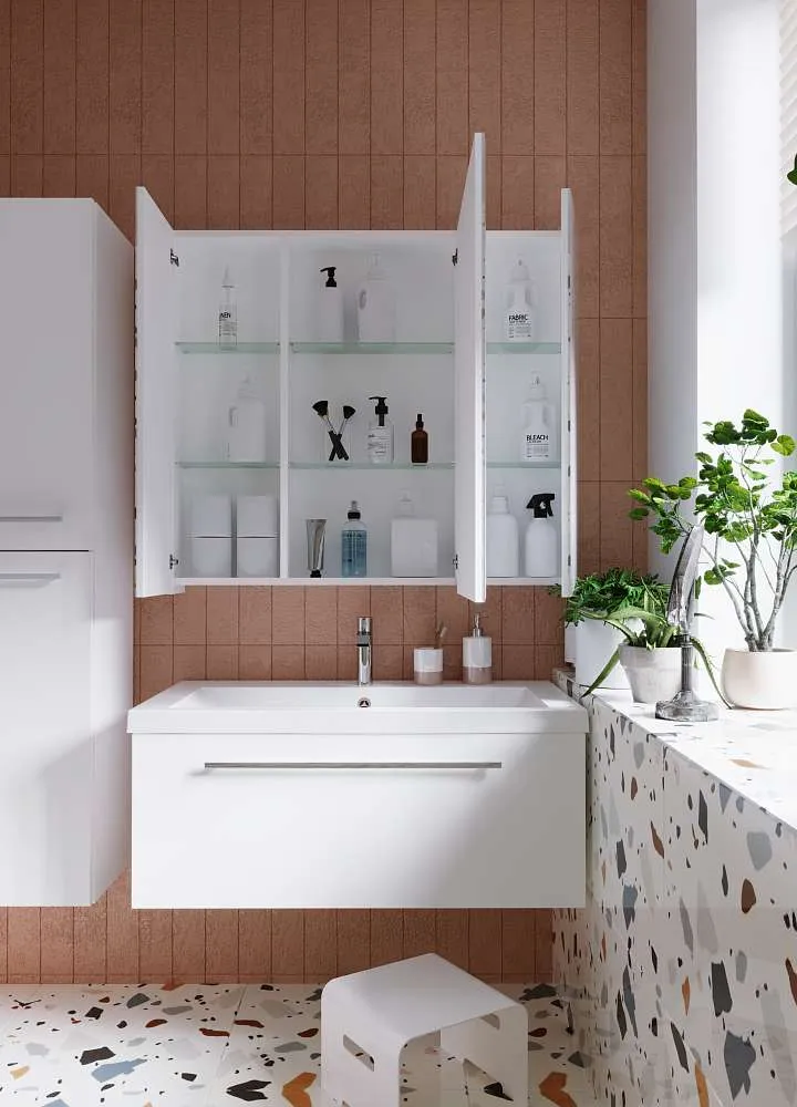 Тумба под раковину Соната 90П 1в.я. белый глянец