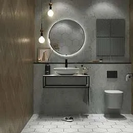 Столешница из керамогранита LOFT 90, Светло-серый МА01 Nat