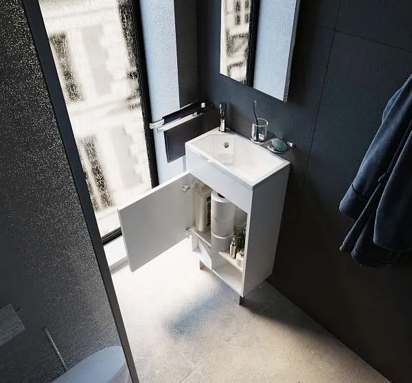 Тумба с раковиной Lira 40Н 1д. Белый глянец L