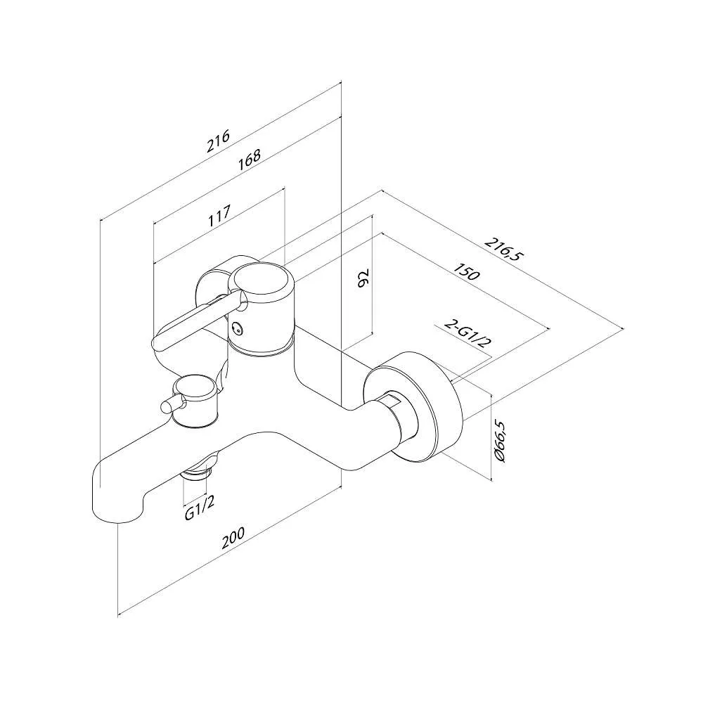 Смеситель IDDIS Эйгер для ванны черный матовый AIGBL00i02WA