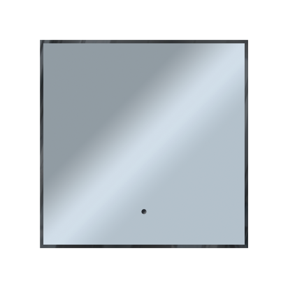 Зеркало Shape Strict (600х600х30) квадрат черный К01 LED датчик