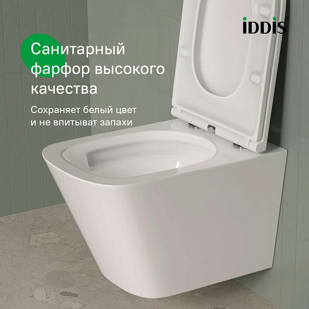 Унитаз подвесной IDDIS Bild безободковый смыв торнадо BIQRNSEi25