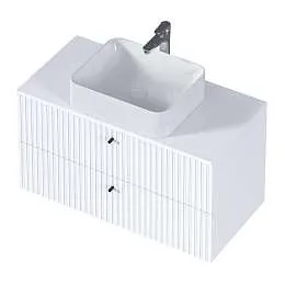 Тумба со столешницей Desire 900х487х500П 2я монолит айсберг /эмаль белая