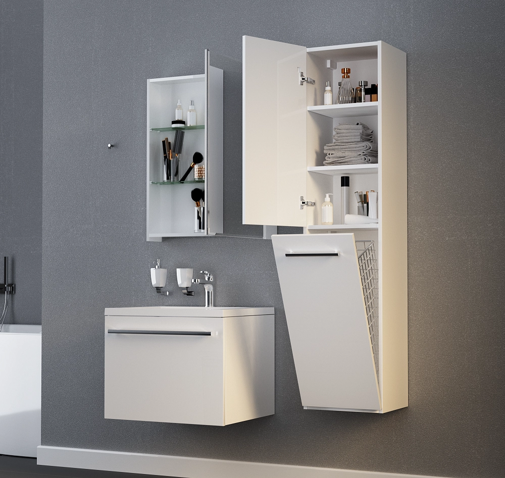 Пенал Соната 35П 2д.б/к белый глянец R