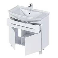 Тумба под раковину Lina New 85Н 1в.я 2д Белый глянец