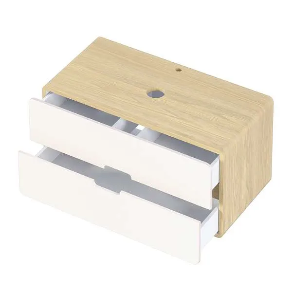 Тумба со столешницей Vortex 100П (1000х500х500) 2я орех лучистый солнечный/супермат айс