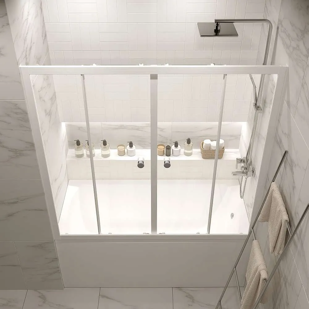 Шторка для ванны 150х140 МW (белый)