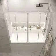 Шторка для ванны 150х140 МW (белый)