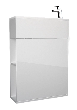 Тумба с раковиной СТРЕТТО/Stretto 50П 1д. белый глянец