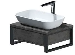 Тумба со столешницей GRUNGE LOFT 60П 1в.я Бетон темно-серый