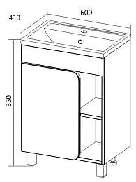 Тумба под раковину НУВО/Nuvo 60Н 1д. дуб сонома