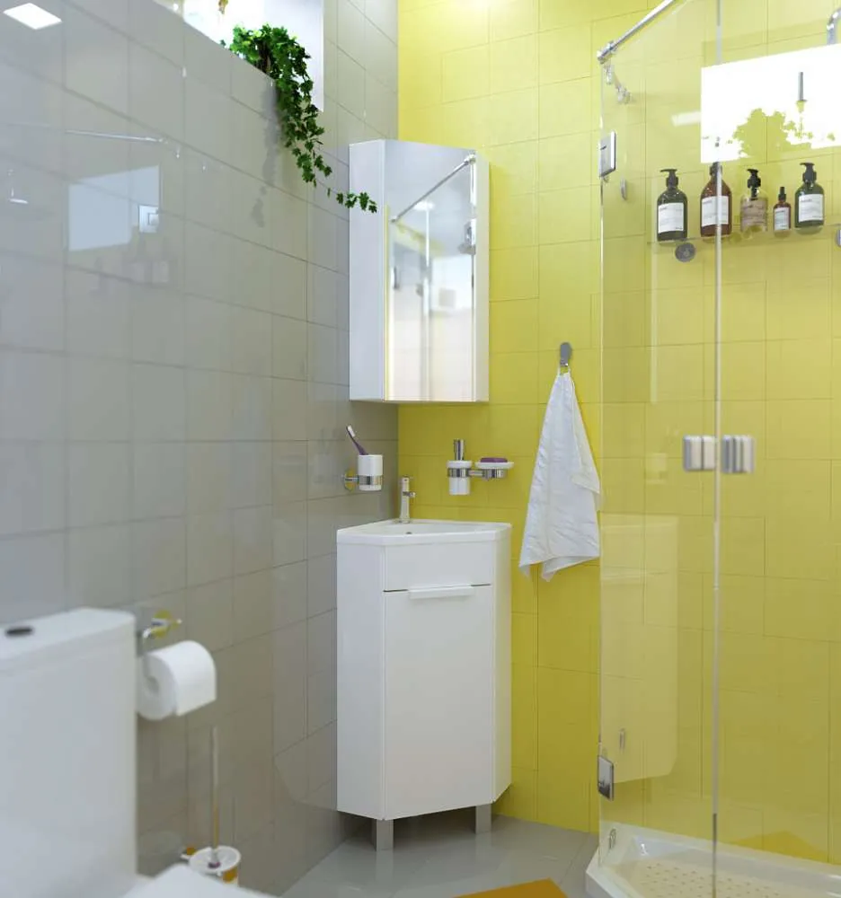 Зеркало-шкаф угловой Penta 43П 1д. белый глянец