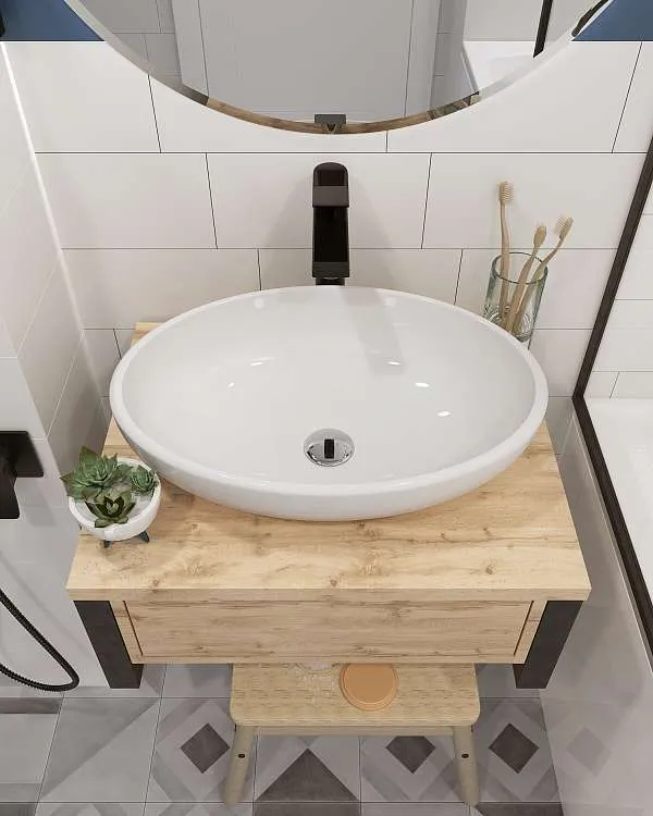 Тумба со столешницей GRUNGE LOFT 60П 1в.я Дуб Вотан