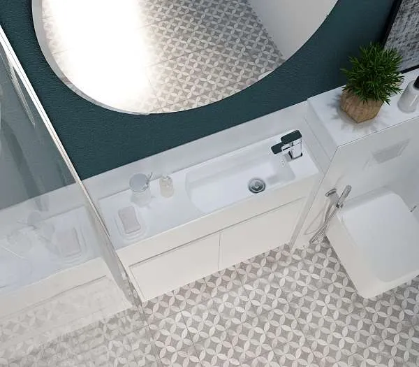 Тумба с раковиной Stretto 80П 2д. Белый глянец