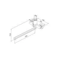 Смеситель для ванны IDDIS Паркер с длинным изливом PARSB02i10WA