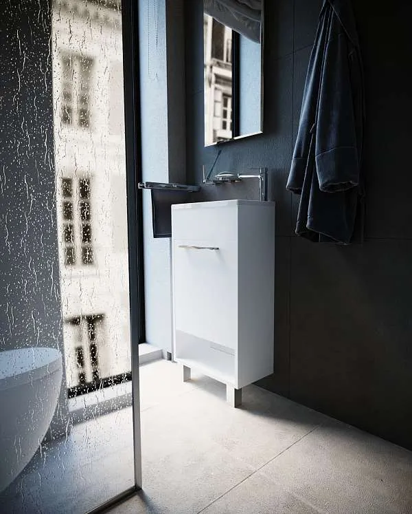 Тумба с раковиной Lira 40Н 1д. Белый глянец L