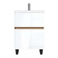 Тумба под раковину Aris 60Н (590х870х440) 2я дуб вотан/белый глянец