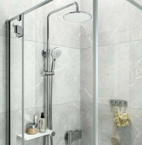 Душевой гарнитур с верхней лейкой IDDIS Ray кнопка белый/хром RAYSW3Fi76