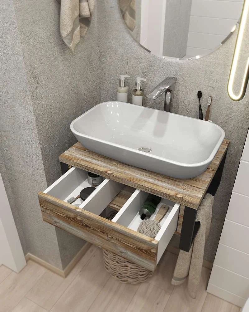 Тумба со столешницей ГРАНЖ ЛОФТ/GRUNGE LOFT 60П 1в.я дуб намибия