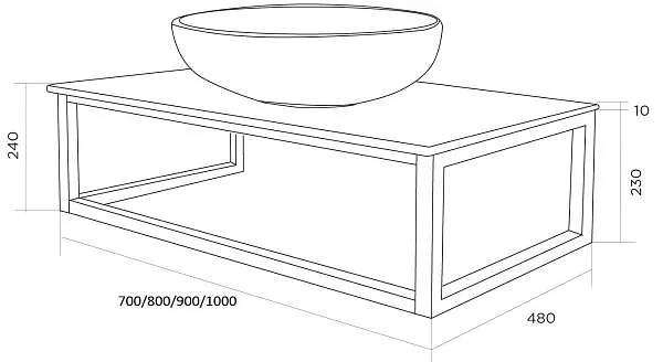 Столешница из керамогранита LOFT 100, Светло-серый МА01 Nat