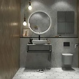 Столешница из керамогранита LOFT 80, Светло-серый МА01 Nat