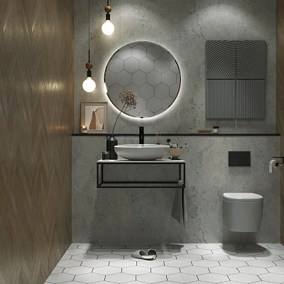 Столешница из керамогранита ЛОФТ/LOFT 80, светло-серый МА01 Nat