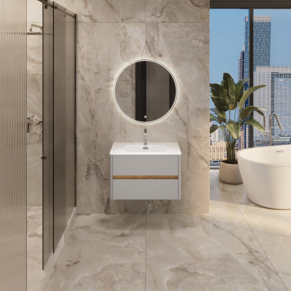 Тумба под раковину Mona 80П (800х500х453) 2я агатовый серый