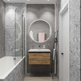 Тумба под раковину Aris mini 70П (685х400х447) 1я антрацит/дуб крафт золотой