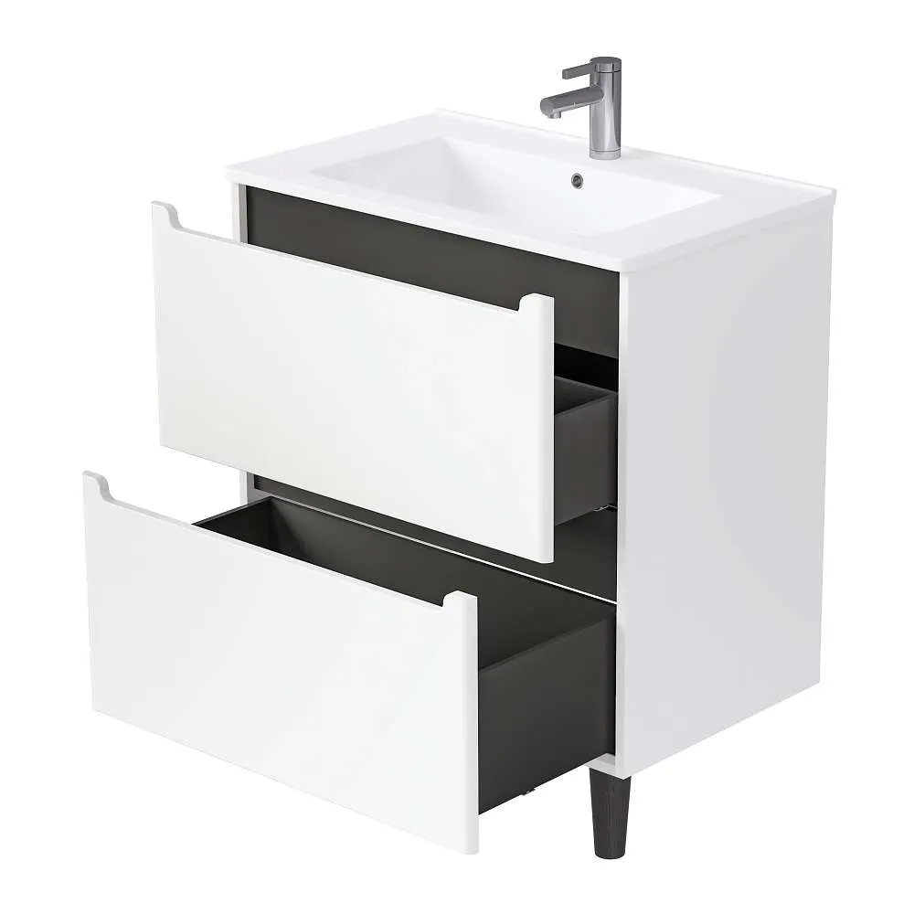 Тумба под раковину КОДА/Coda 65Н (650х887х471) 2я перламутр белый