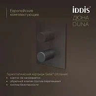 Комплект встраиваемый IDDIS Duna смеситель, верхний душ, лейка, излив графит матовый DUNGMSTi68