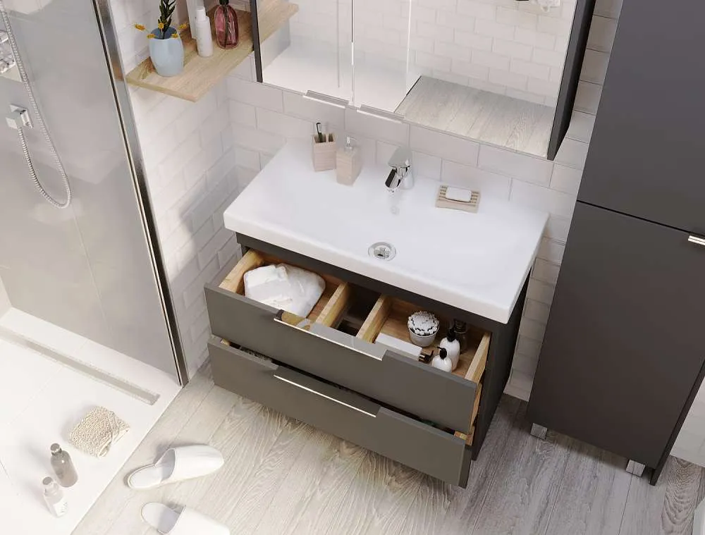 Тумба под раковину ГАУЛА/Gaula 80Н 3я черный