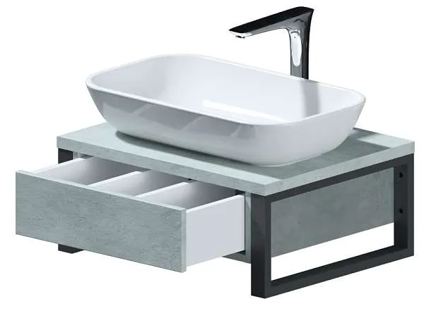 Тумба со столешницей GRUNGE LOFT 60П 1в.я Бетон светлый